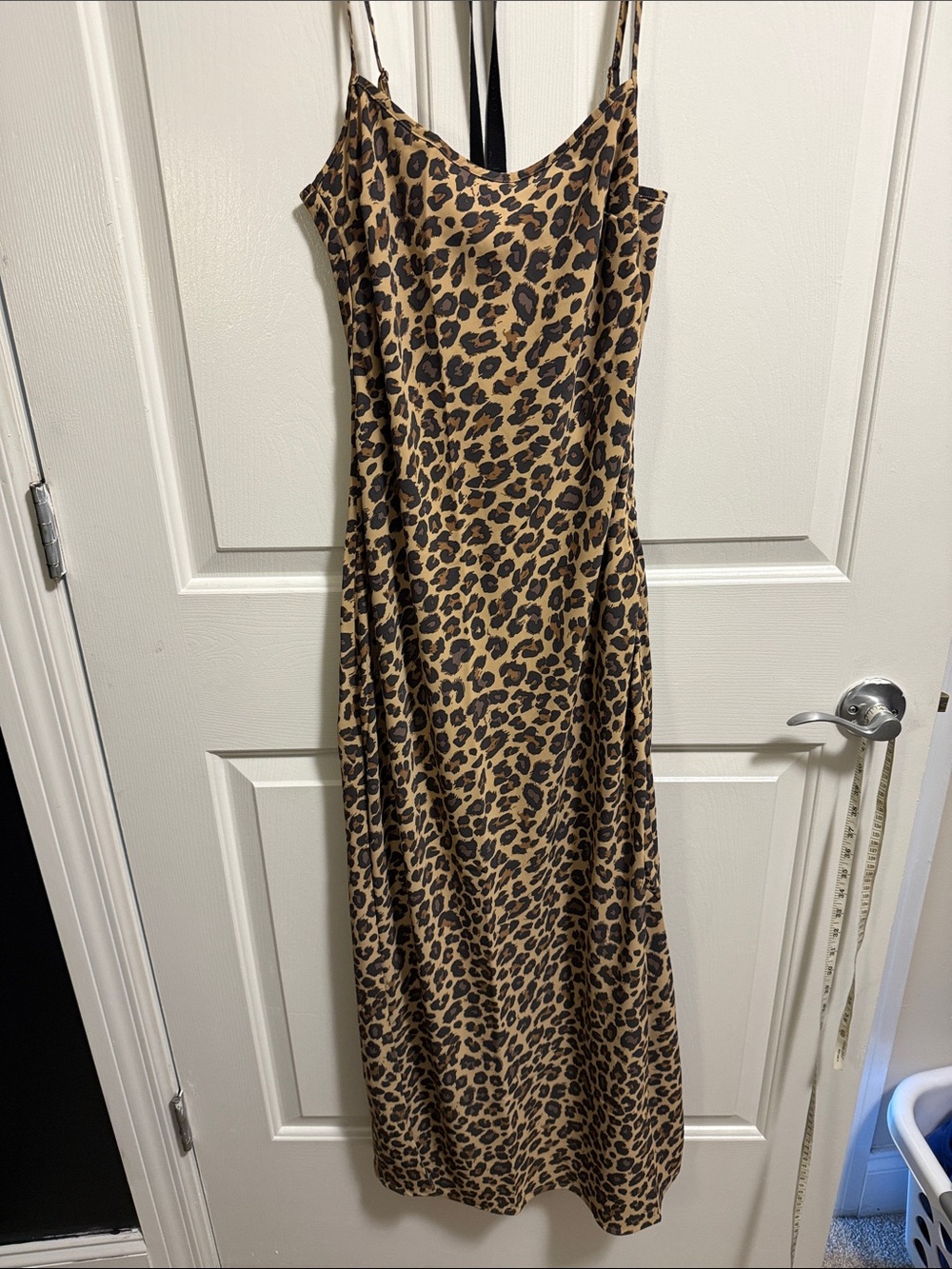 Abercrombie & Fitch Leopard Slip Maxi Dress - Tan & Black